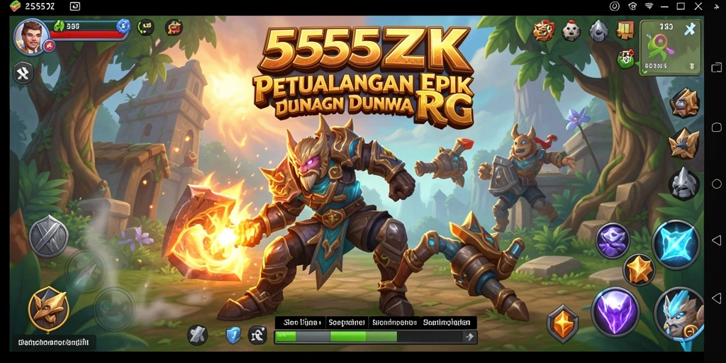 Tampilan gameplay RPG yang menegangkan dalam 555ZK.
