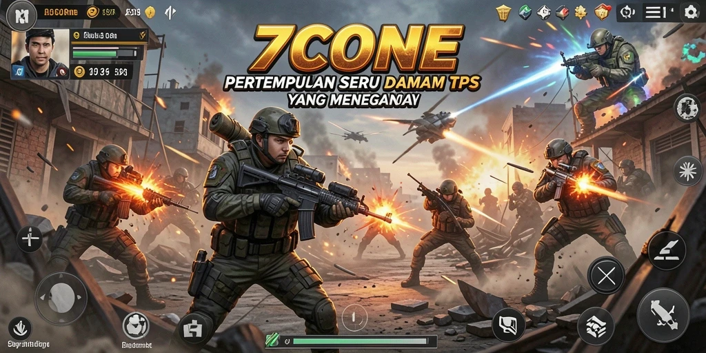 Tampilan gameplay 7CONE yang menegangkan dan seru.