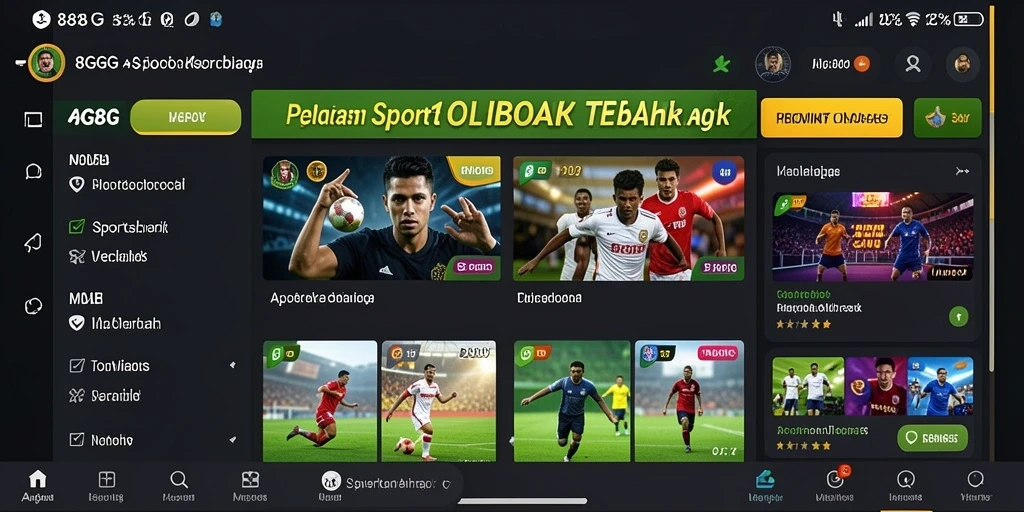 Screenshot utama menunjukkan tampilan antarmuka 8G8G saat taruhan olahraga.