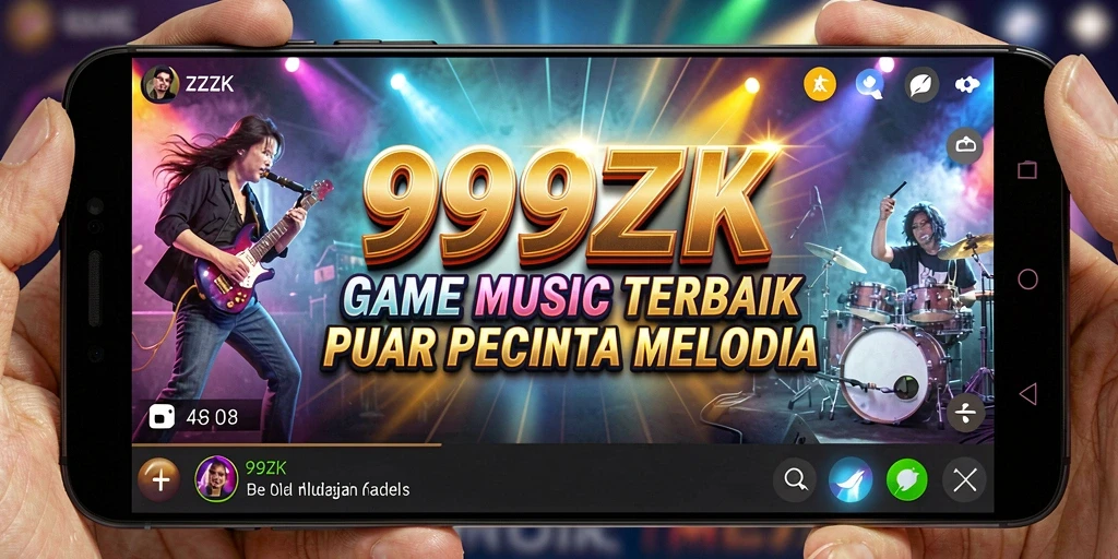 Tampilan gameplay 999ZK dengan berbagai fitur musik menarik.