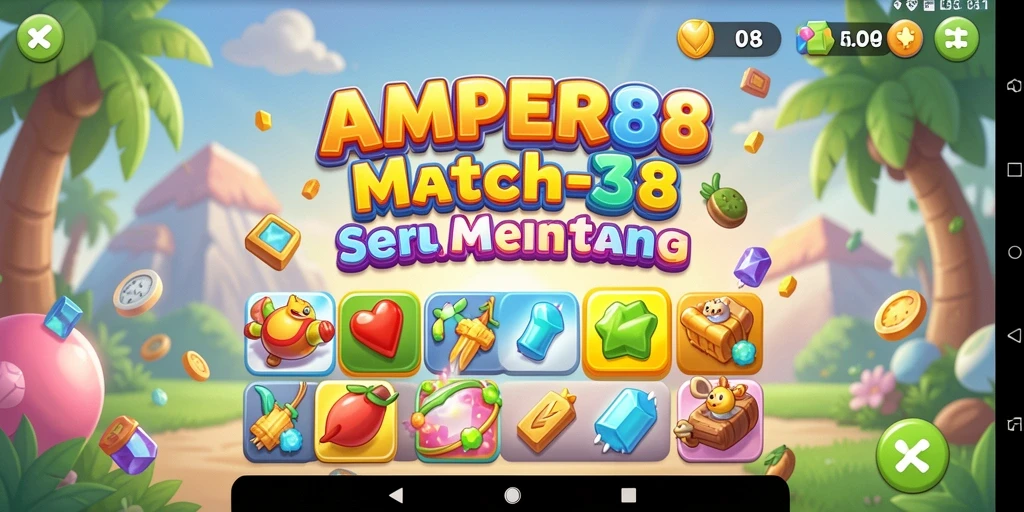 Gameplay seru AMPER88 dengan kombinasi permata yang menantang.