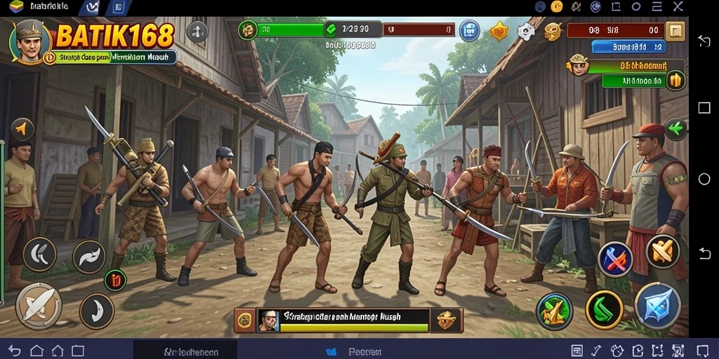 Screenshot utama BATIK168 menampilkan pertarungan strategi yang mendebarkan.