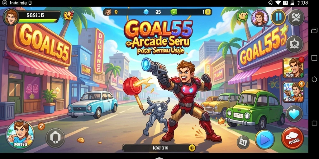 Tampilan gameplay seru dan menantang dari GOAL55.