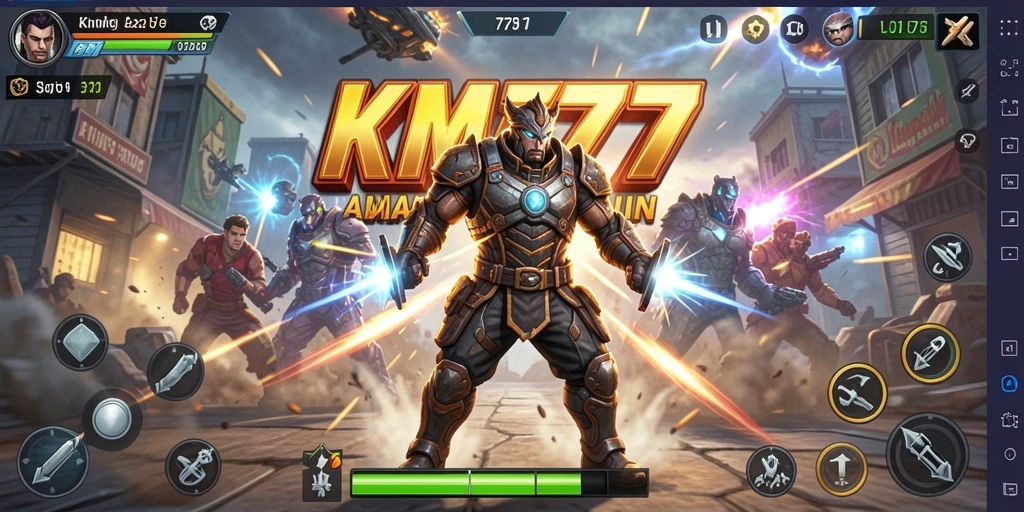 Tampilan aksi mendebarkan dari gameplay KM777 yang penuh adrenalin.