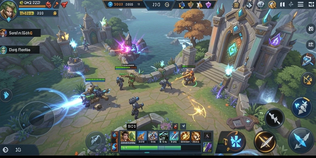 Screenshot menunjukkan aksi seru dalam gameplay strategi OH222.