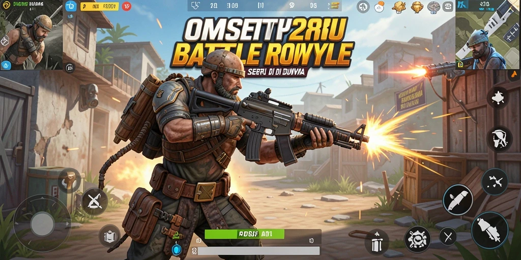Screenshot gameplay OMSET288 yang menunjukkan aksi seru di Battle Royale.
