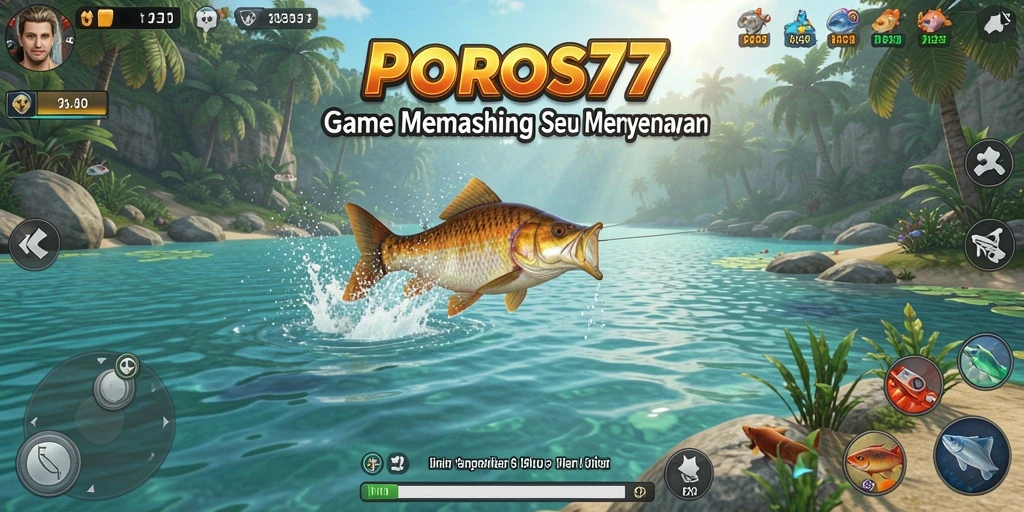 Tampilan gameplay memancing seru di POROS77.