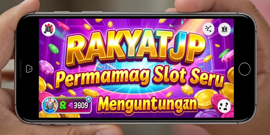 Screenshot gameplay RAKYATJP menunjukkan spin dari mesin Slot yang bertenaga.