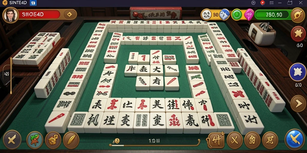 Tampilan permainan Mahjong yang menarik dan penuh warna.