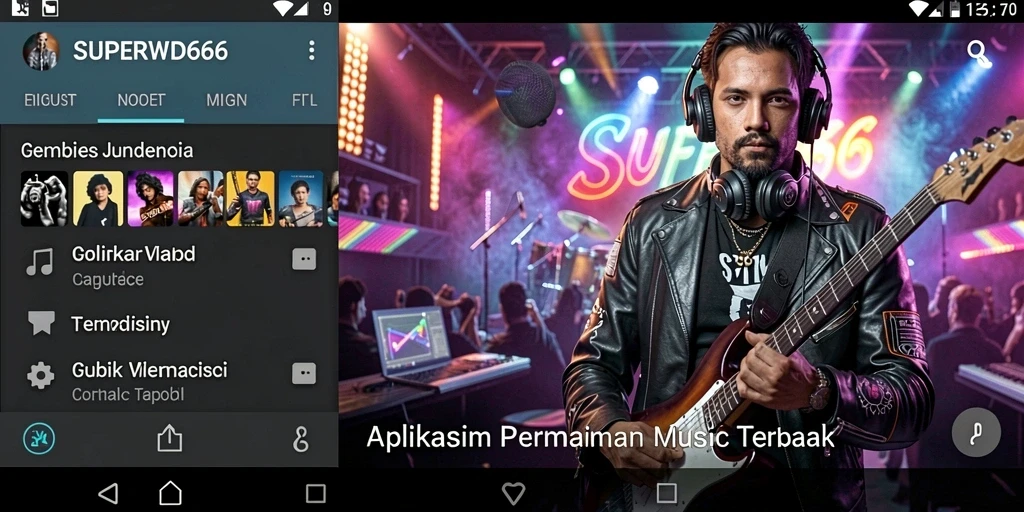 Tangkapan layar SUPERWD666 menampilkan permainan musik yang seru dan interaktif.