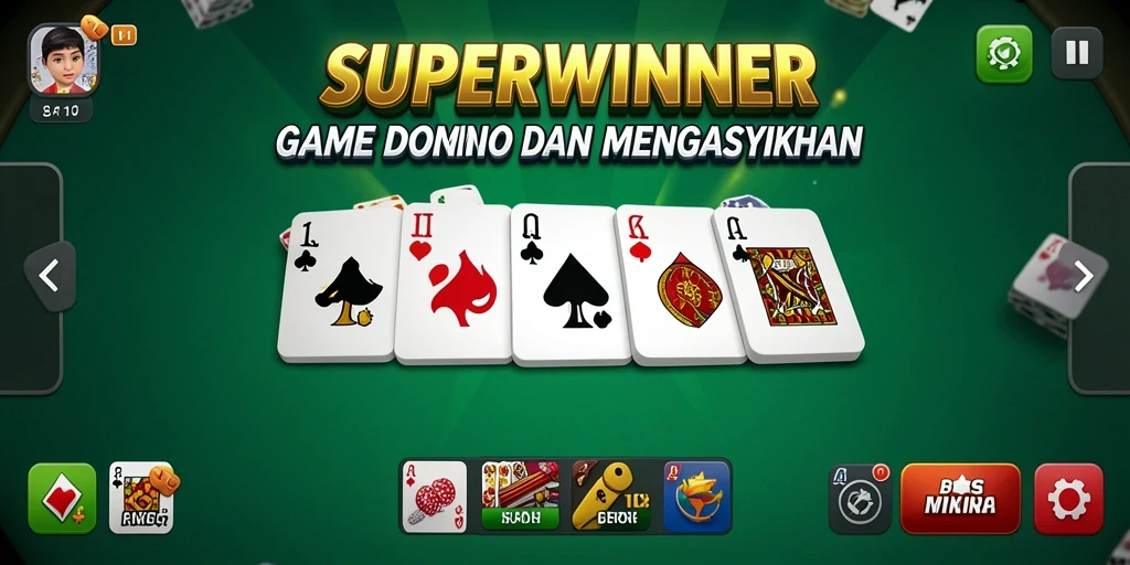Tampilan gameplay menarik di SUPERWINNER dengan domino yang berwarna-warni.