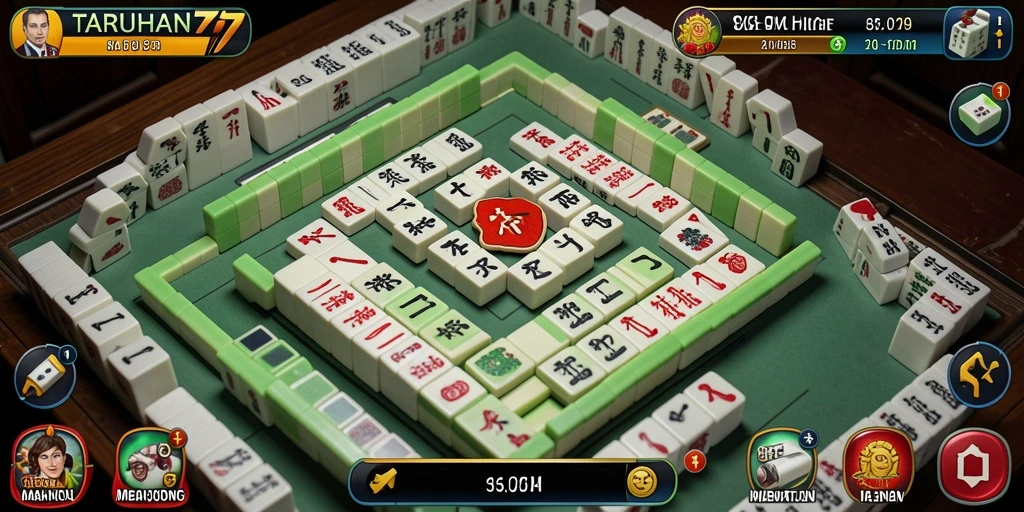 Tampilan menawan dari gameplay Mahjong di TARUHAN77.