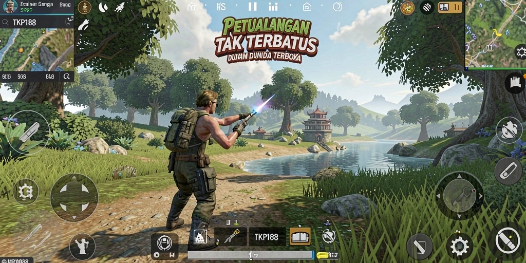 Gameplay seru TKP188 yang menampilkan petualangan di dunia terbuka.