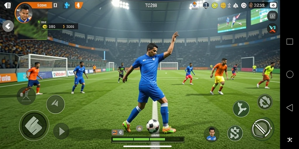 Screenshot menggambarkan aksi seru dalam permainan olahraga TO288.